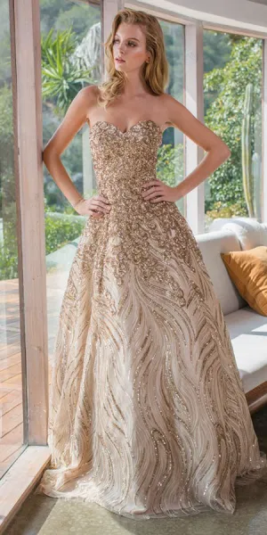 Eureka 7007 Strapless Sequins Prom Gown Corset Back