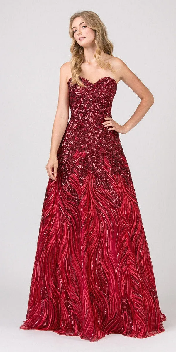 Eureka 7007 Strapless Sequins Prom Gown Corset Back