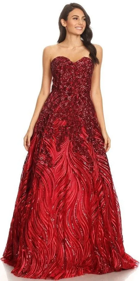 Eureka 7007 Strapless Sequins Prom Gown Corset Back