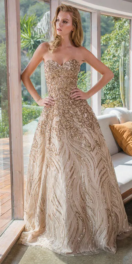 Eureka 7007 Strapless Sequins Prom Gown Corset Back
