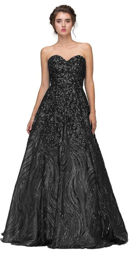 Eureka 7007 Strapless Sequins Prom Gown Corset Back