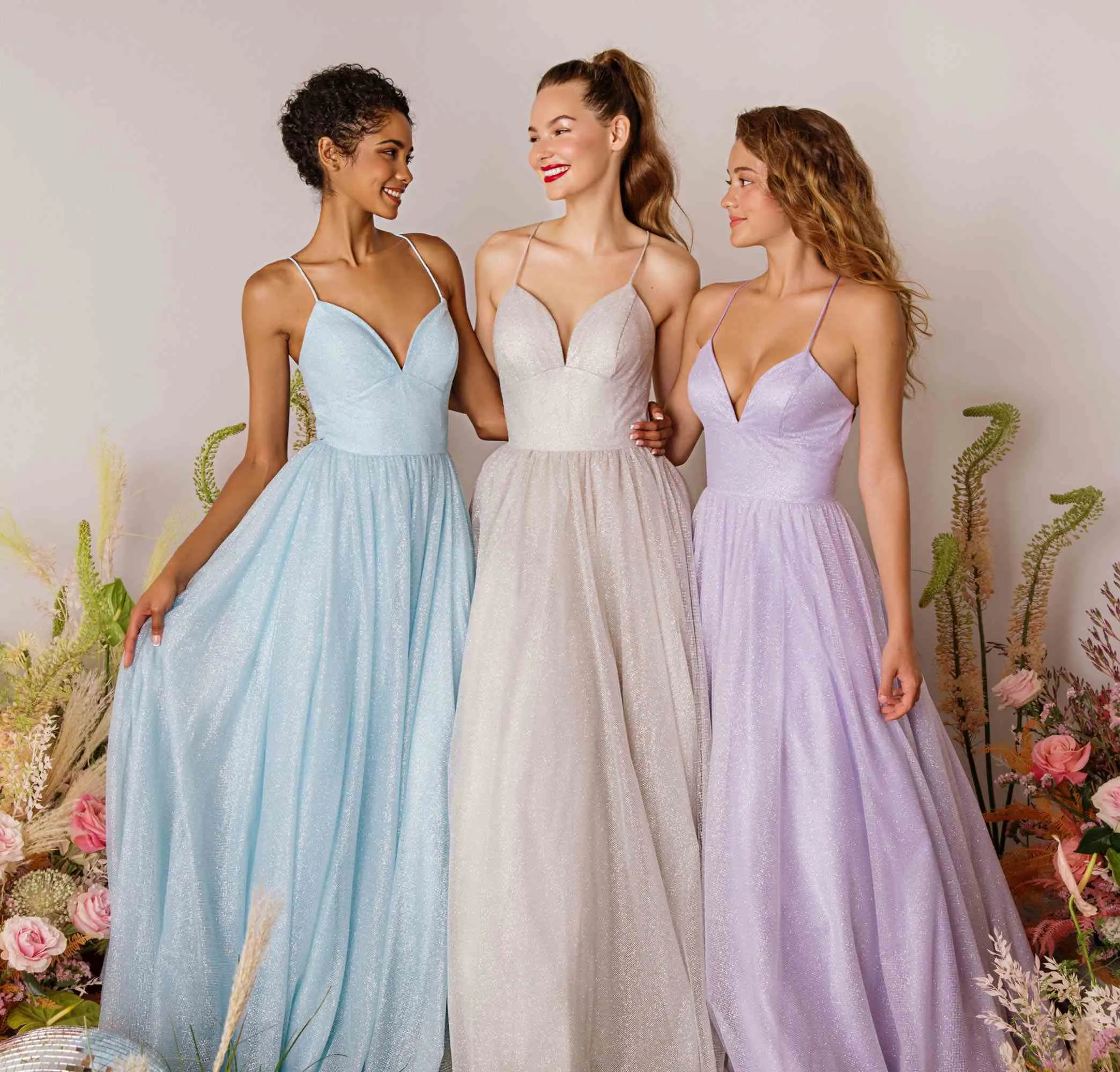 Eureka 9009 Glitter Mesh A-Line Dress Corset Back