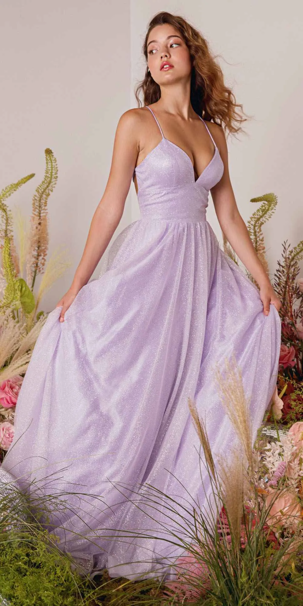 Eureka 9009 Glitter Mesh A-Line Dress Corset Back