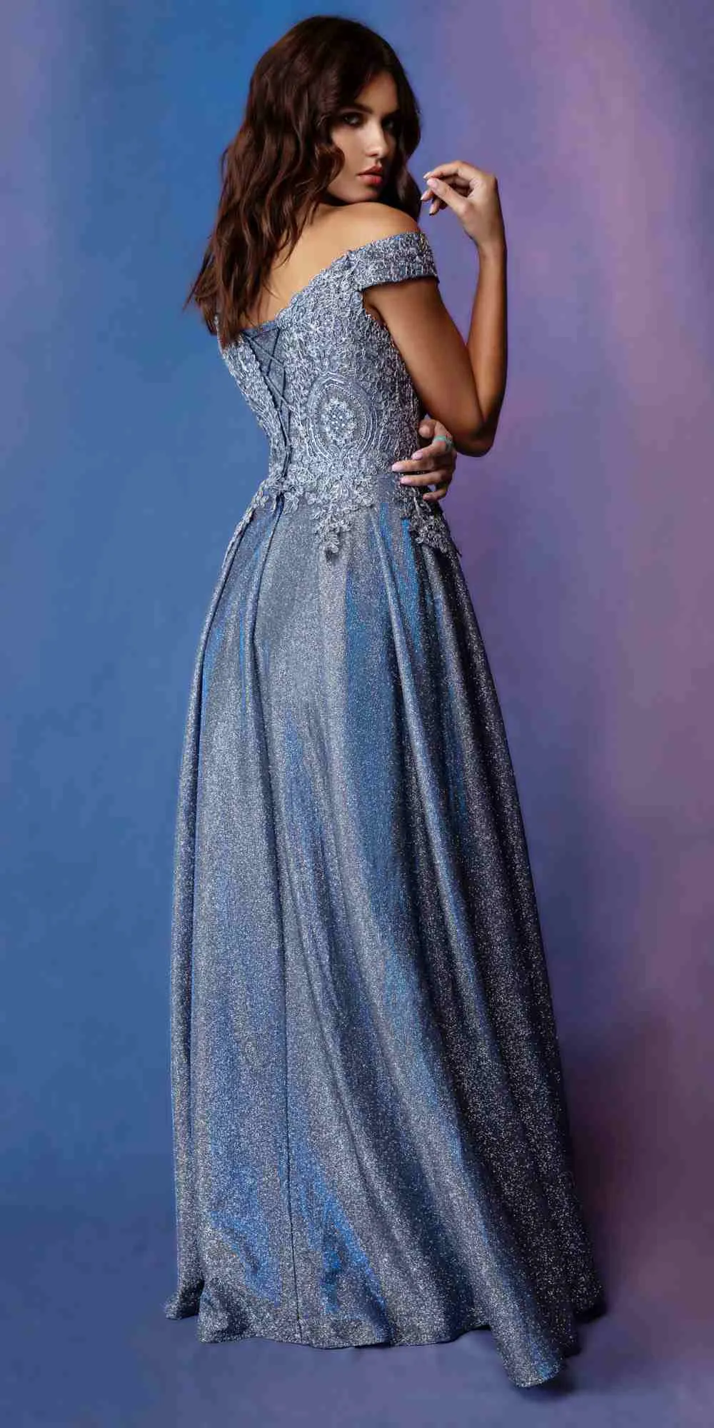 Eureka 9806 Floor Length Off Shoulder A-Line Gown