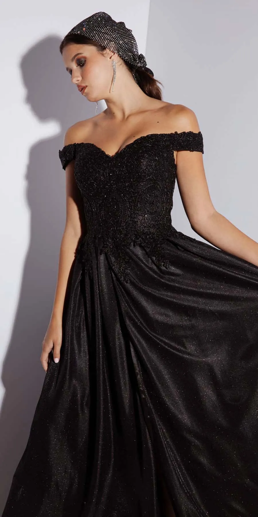 Eureka 9806 Floor Length Off Shoulder A-Line Gown