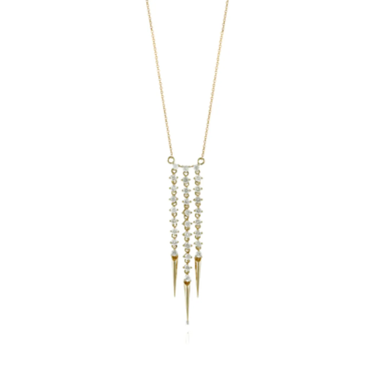 Fashion 18K Yellow Gold Diamond Multi Drop Necklace