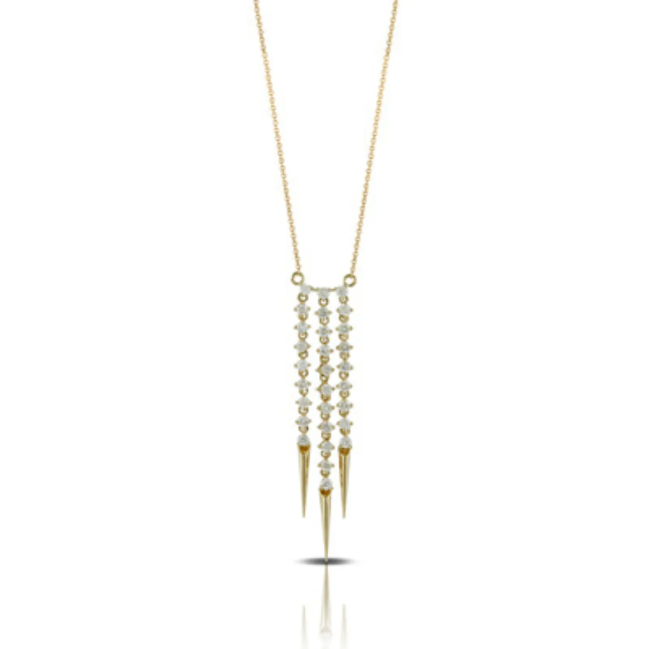 Fashion 18K Yellow Gold Diamond Multi Drop Necklace