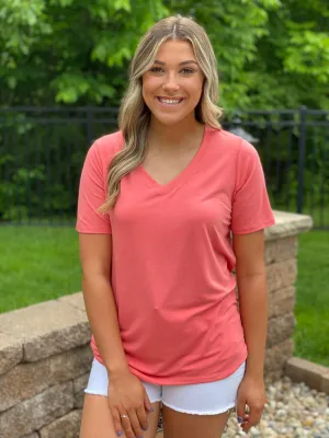 Favorite Basic V-Neck - Coral