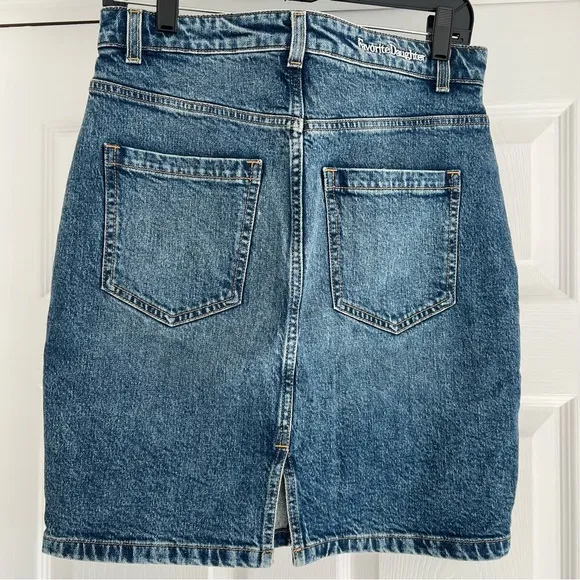 FAVORITE DAUGHTER Jordie Super High Rise Denim Pencil Skirt 28