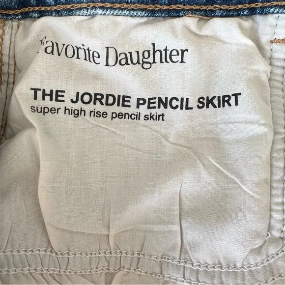 FAVORITE DAUGHTER Jordie Super High Rise Denim Pencil Skirt 28