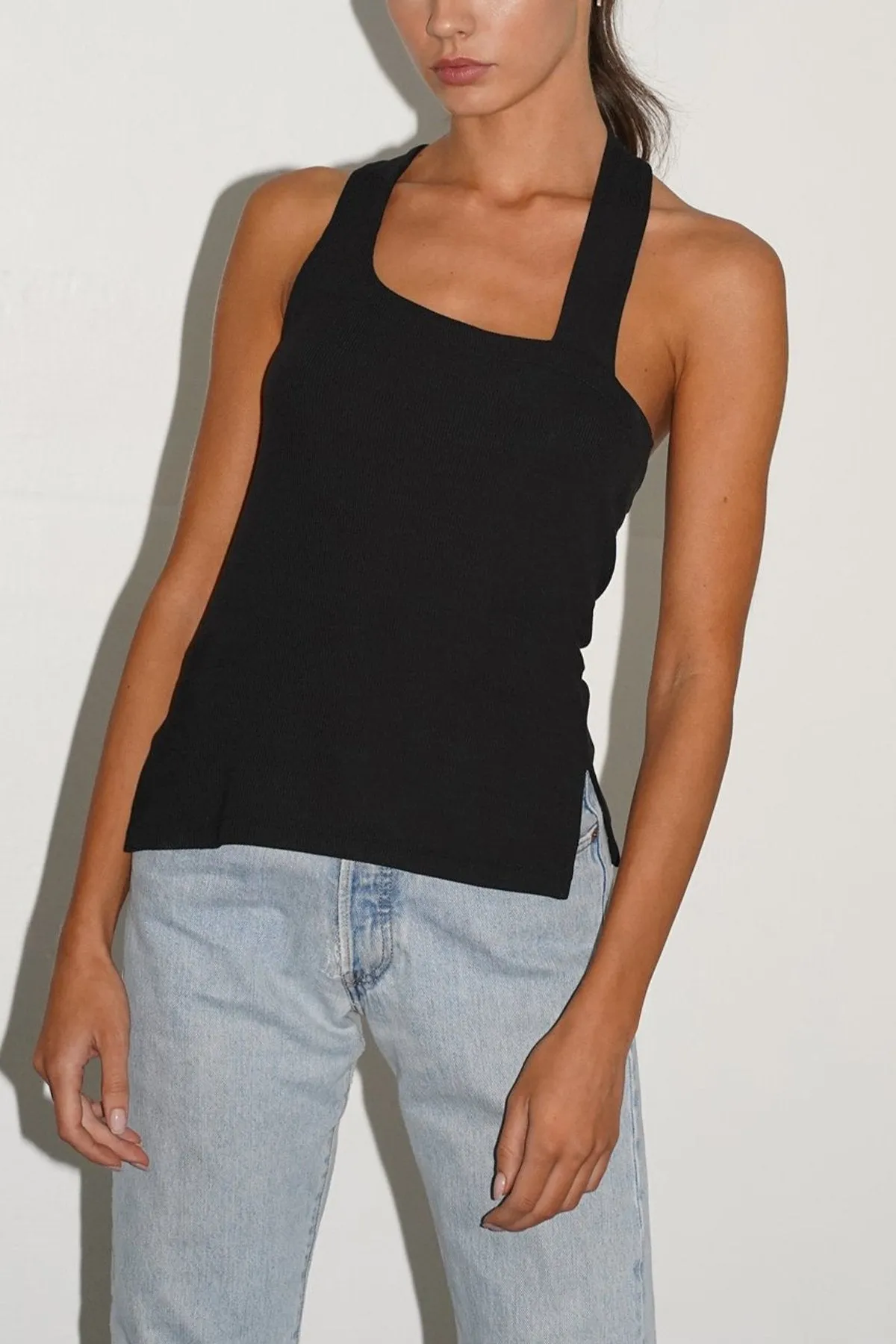 Flaxeley Rib Tank in Black