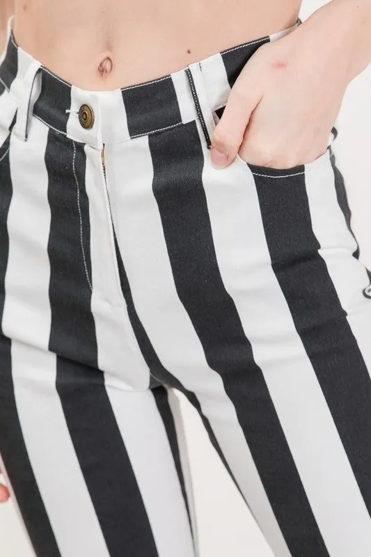 FLOAT ON STRIPE DENIM FLARES