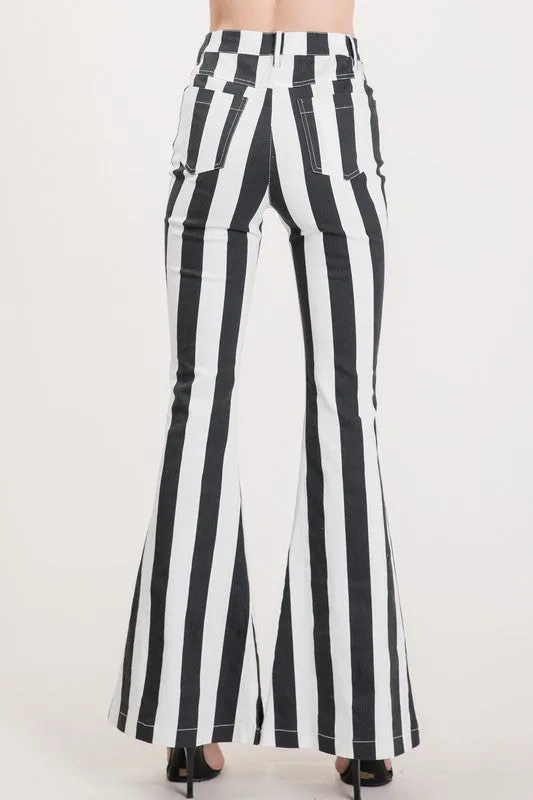 FLOAT ON STRIPE DENIM FLARES