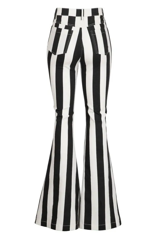FLOAT ON STRIPE DENIM FLARES
