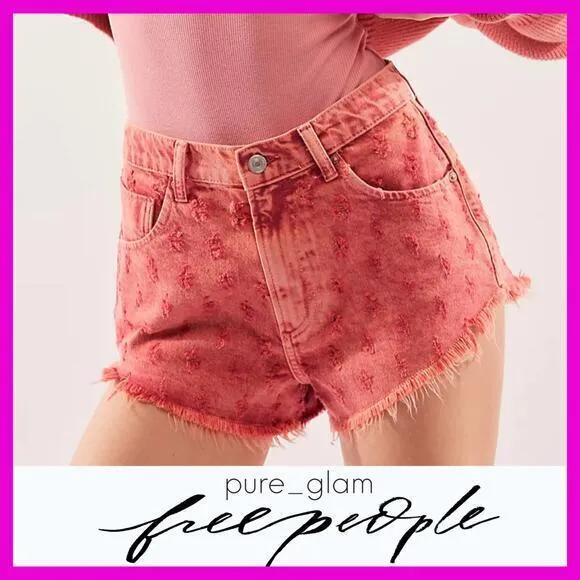 Free People denim shorts high rise jorts