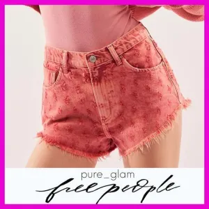 Free People denim shorts high rise jorts