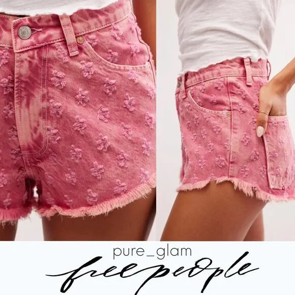 Free People denim shorts high rise jorts