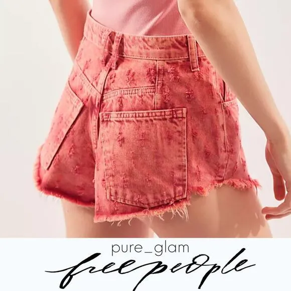 Free People denim shorts high rise jorts
