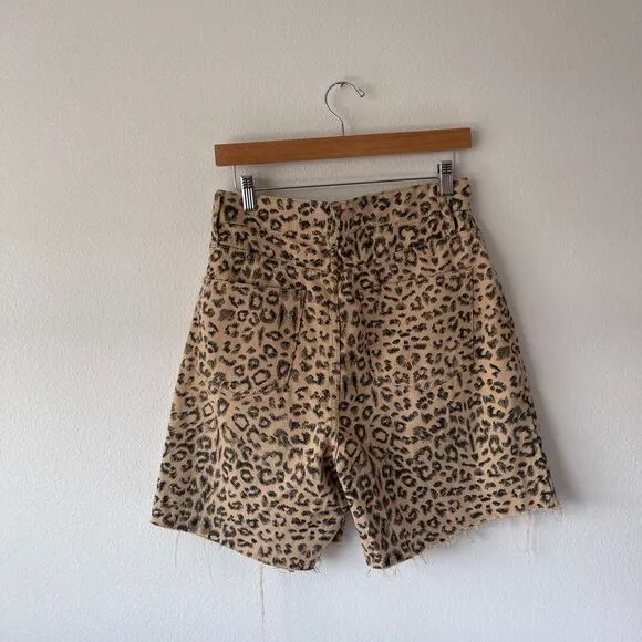Free People‎ Leopard Print High-Rise Dogtown Shorts