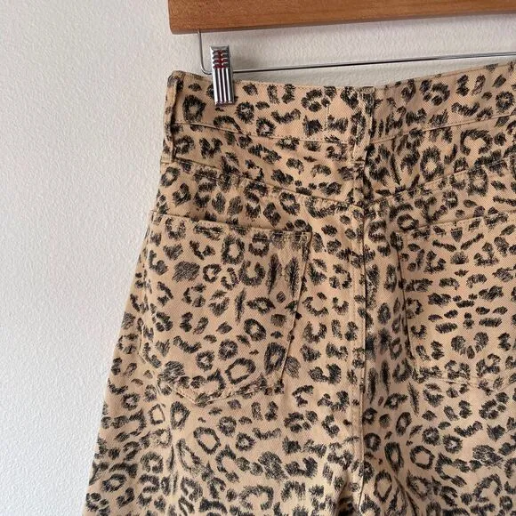 Free People‎ Leopard Print High-Rise Dogtown Shorts