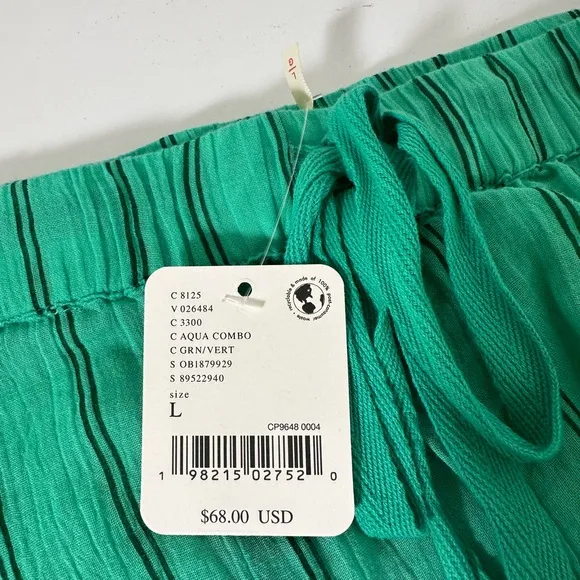 Free People Nati Sheer Shorts in Aqua Combo Size Large NWT