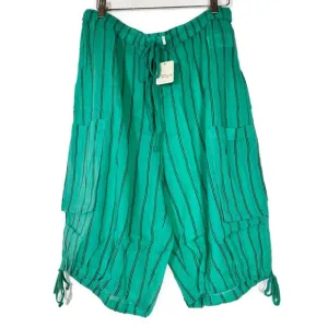 Free People Nati Sheer Shorts in Aqua Combo Size Large NWT