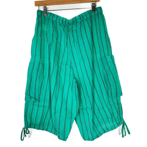 Free People Nati Sheer Shorts in Aqua Combo Size Large NWT