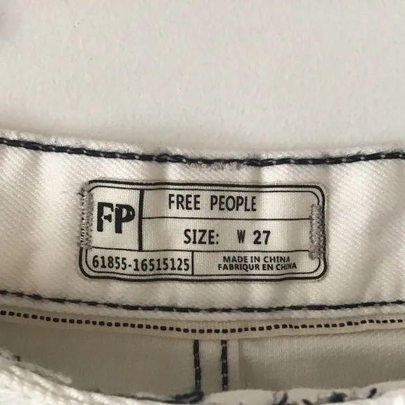 Free People Uptown High-Waisted White Denim Shorts