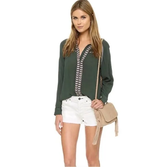 Free People Uptown High-Waisted White Denim Shorts