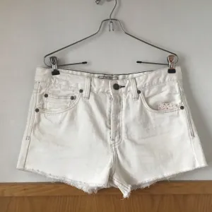 Free People Uptown High-Waisted White Denim Shorts
