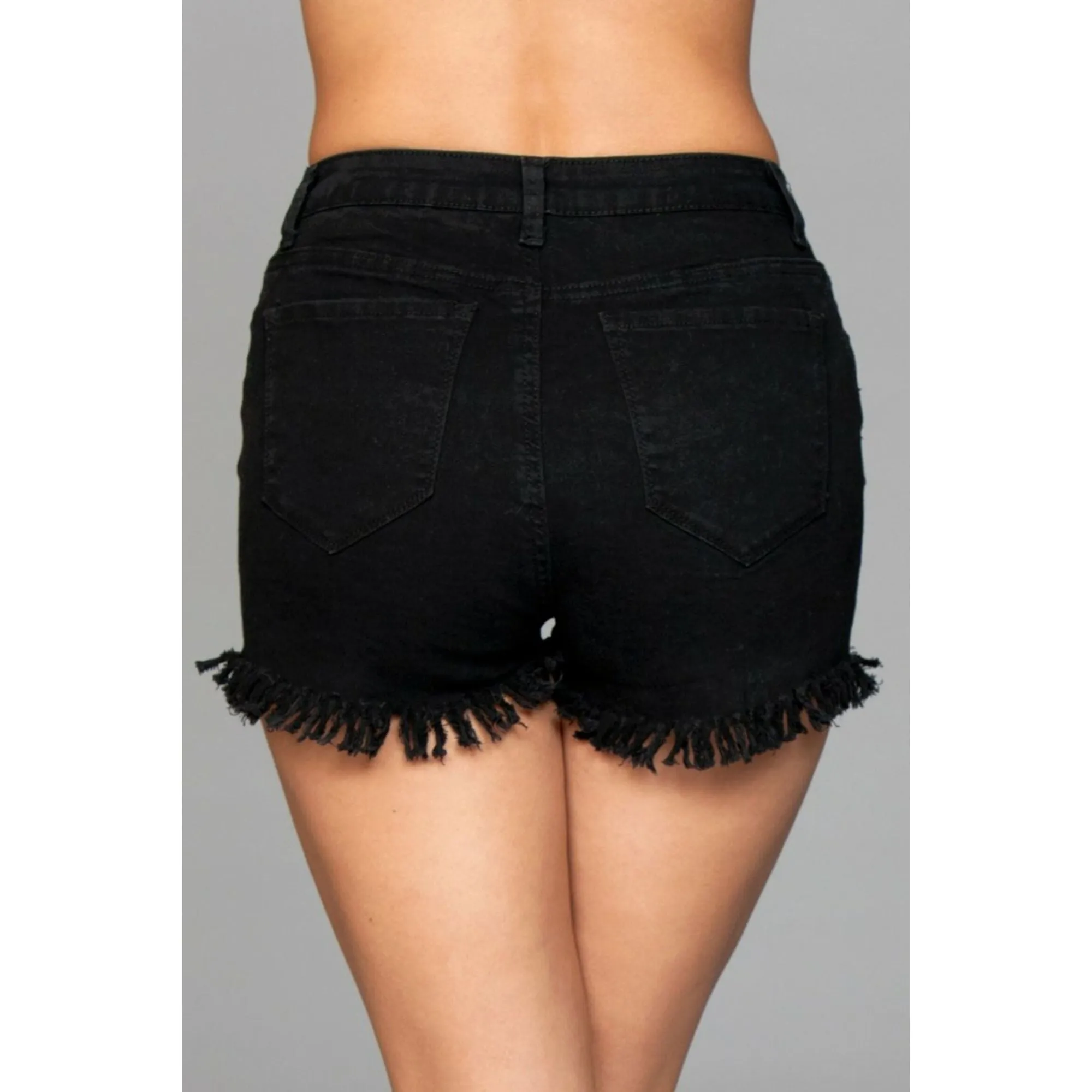 Fringed Button Up Shorts