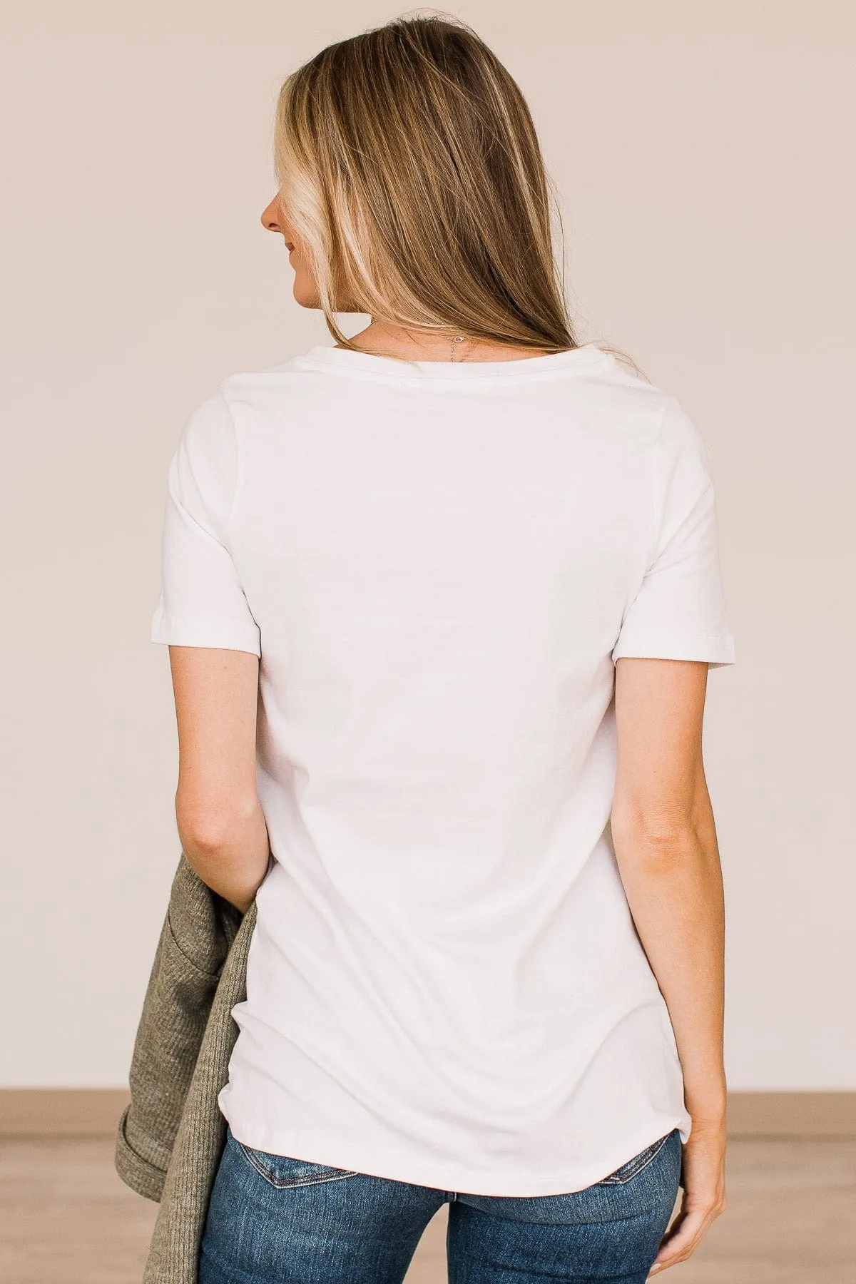 From The Moment We Met V-Neck Tee- White