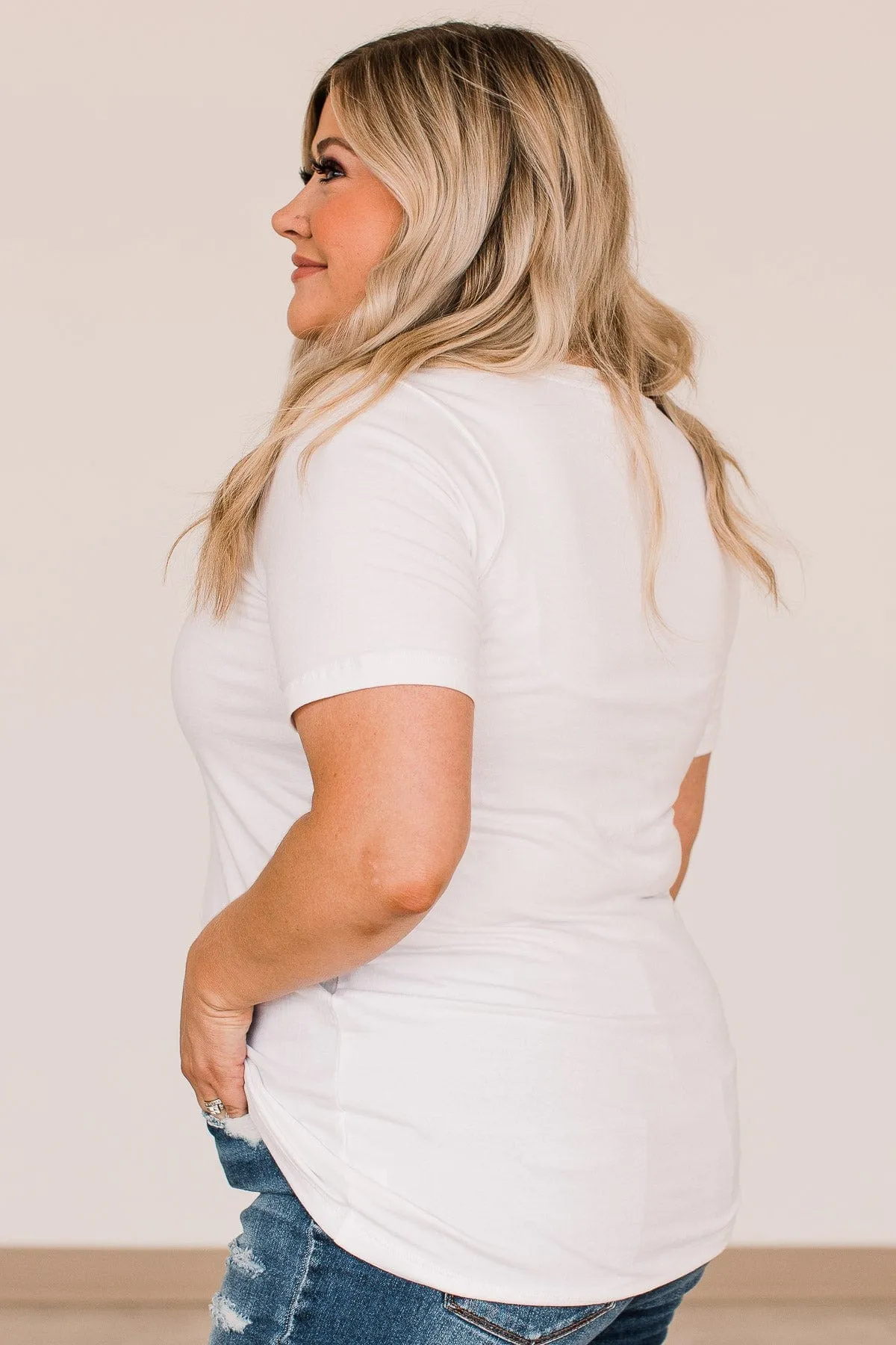 From The Moment We Met V-Neck Tee- White