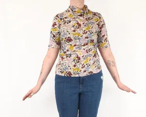 Gorman colourful floral half sleeve top size 12 (note: some pilling under arms)