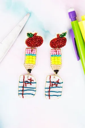 Grading Papers Seed Bead Earrings