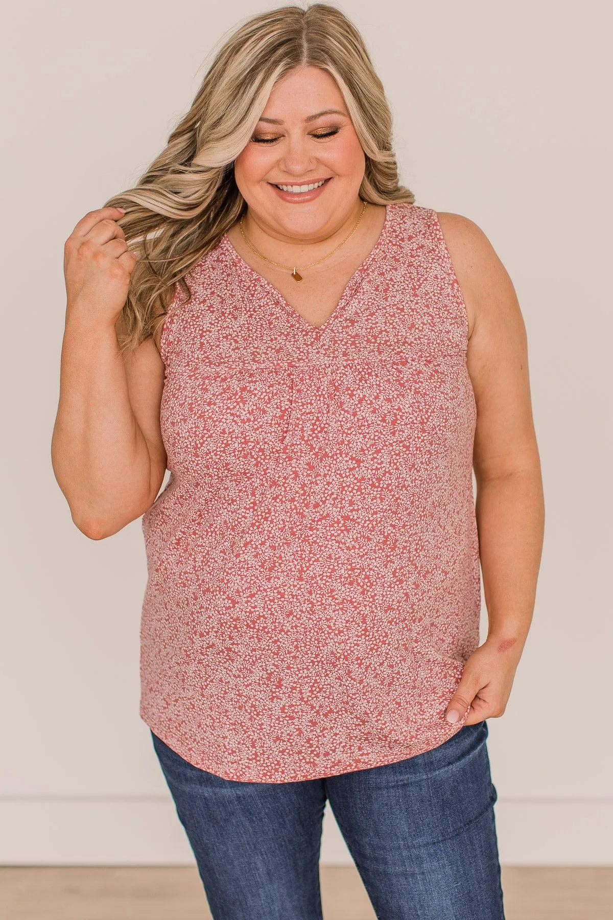 Greater Than This Floral Tank Top- Marsala