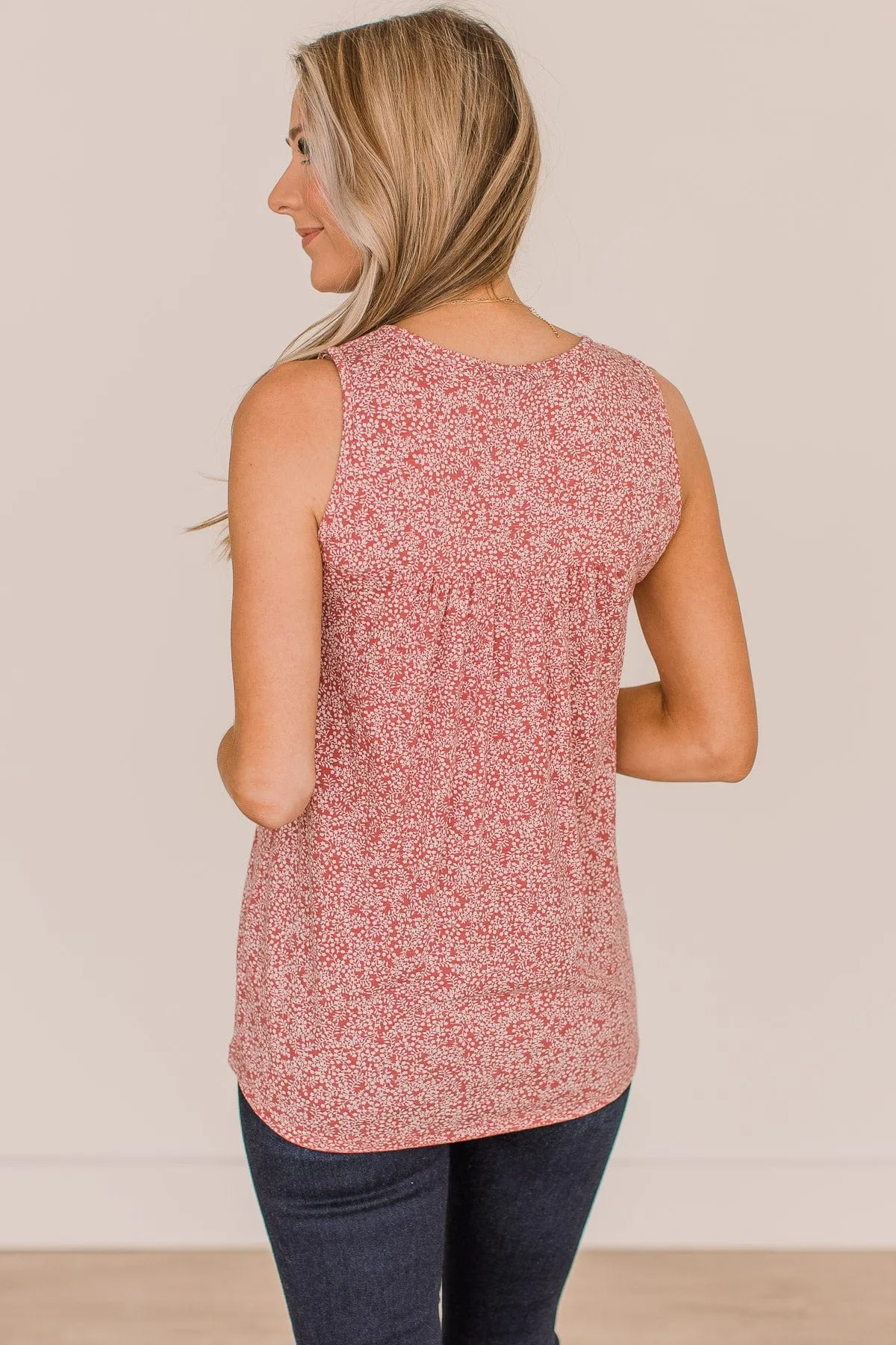 Greater Than This Floral Tank Top- Marsala