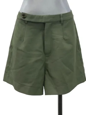 Green Pleated High Waisted Shorts LB