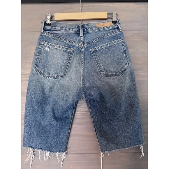 GRLFRND Beverly Slim Fit Bermuda Jean Shorts Revolve Size 26 Distressed Jorts