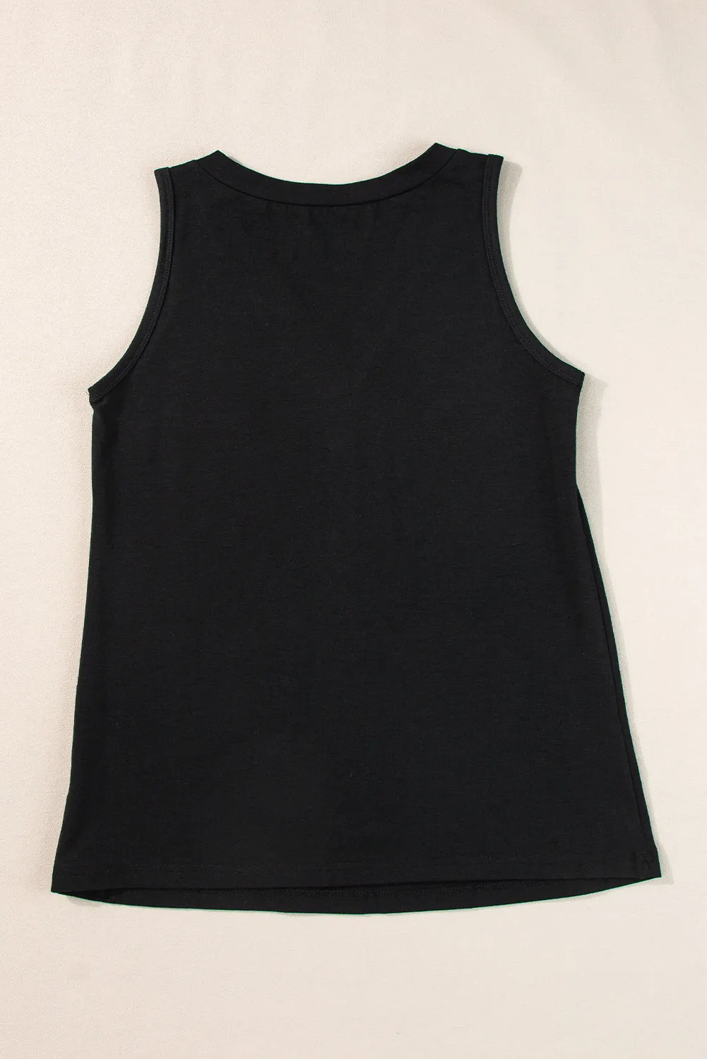 Half Button Patched Pocket Tank Top