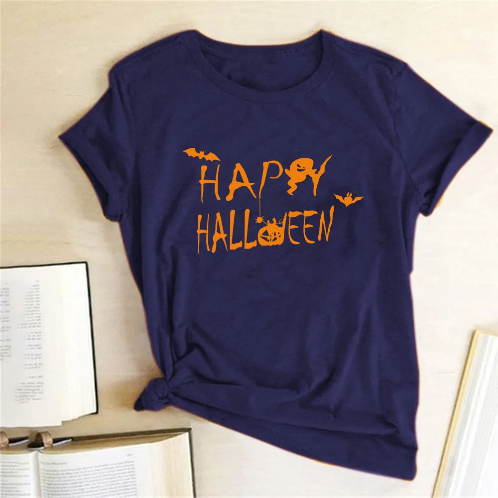 Happy Halloween Printed T-shirt 2-Piece Set B