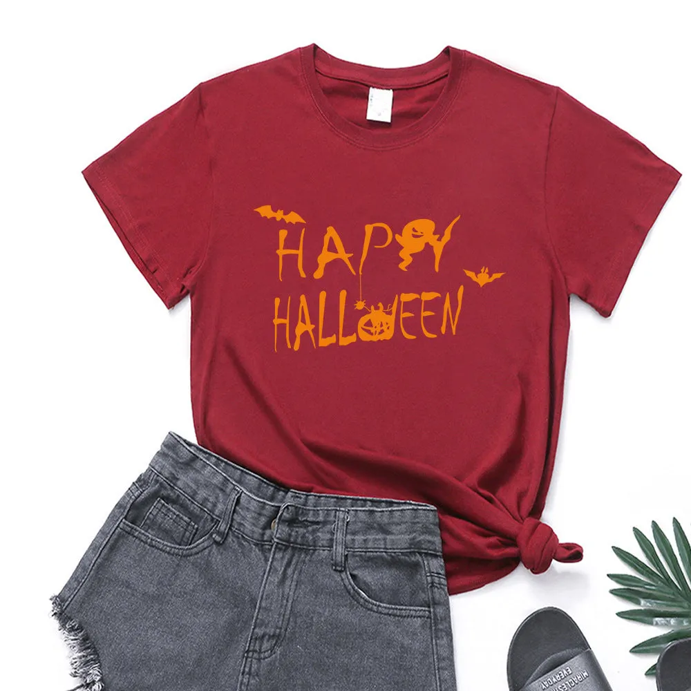 Happy Halloween Printed T-shirt 2-Piece Set B