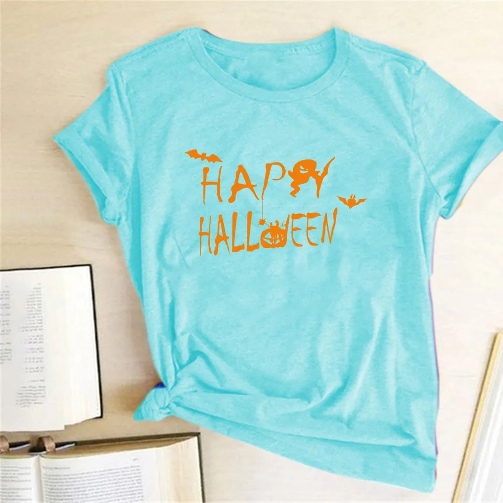 Happy Halloween Printed T-shirt 2-Piece Set B