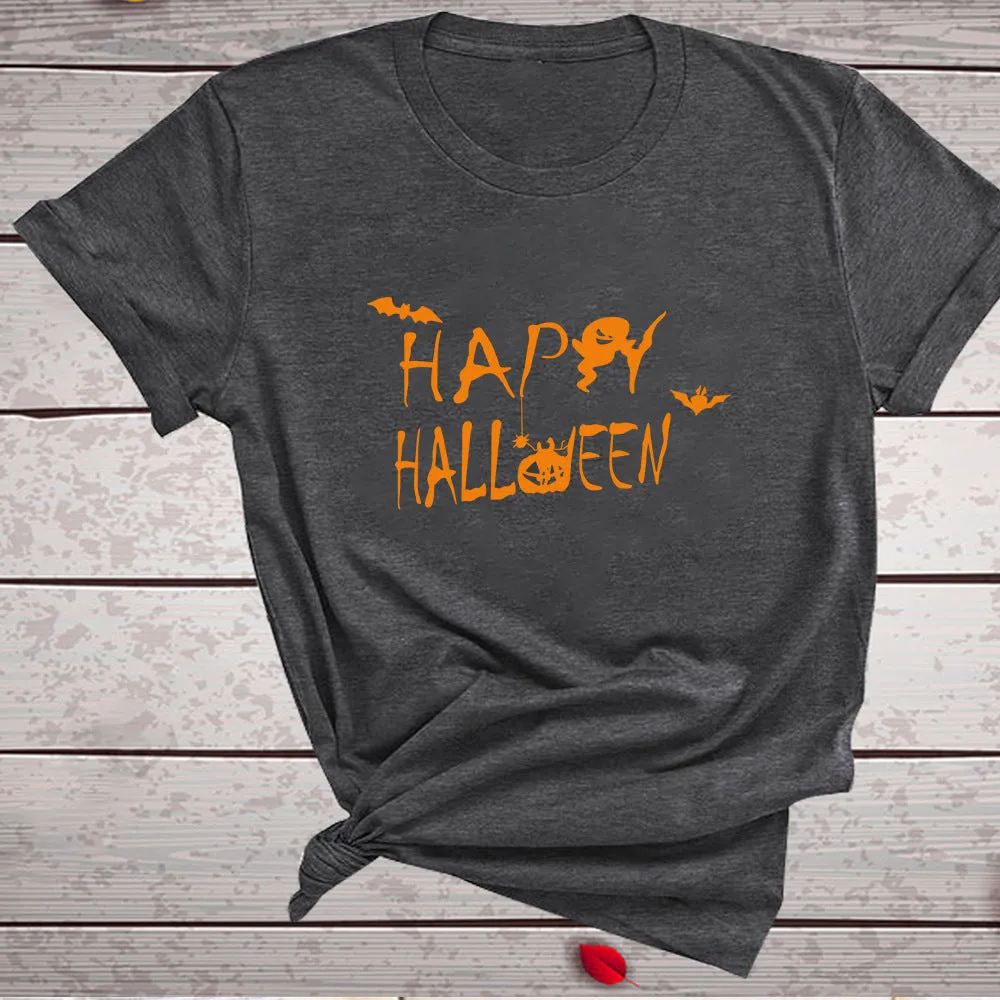 Happy Halloween Printed T-shirt 2-Piece Set B