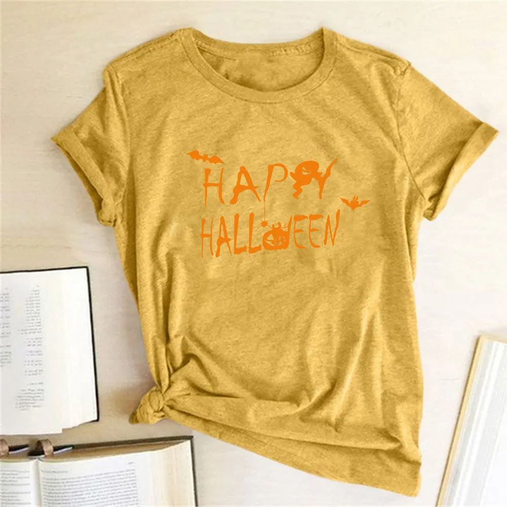 Happy Halloween Printed T-shirt 2-Piece Set B