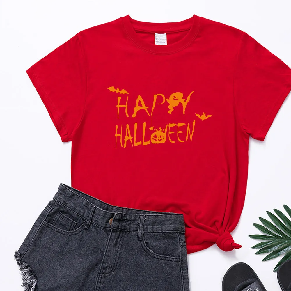 Happy Halloween Printed T-shirt 2-Piece Set B
