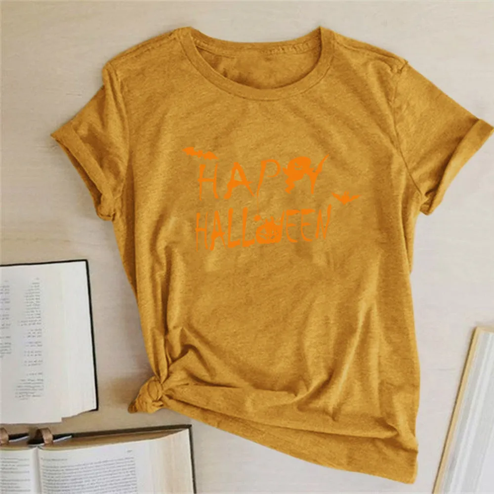 Happy Halloween Printed T-shirt 2-Piece Set B