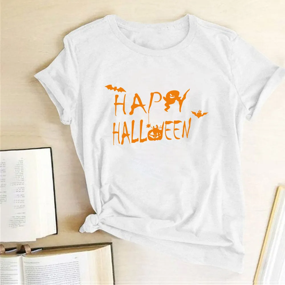 Happy Halloween Printed T-shirt 2-Piece Set B