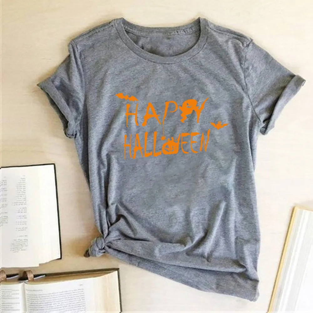 Happy Halloween Printed T-shirt 2-Piece Set B