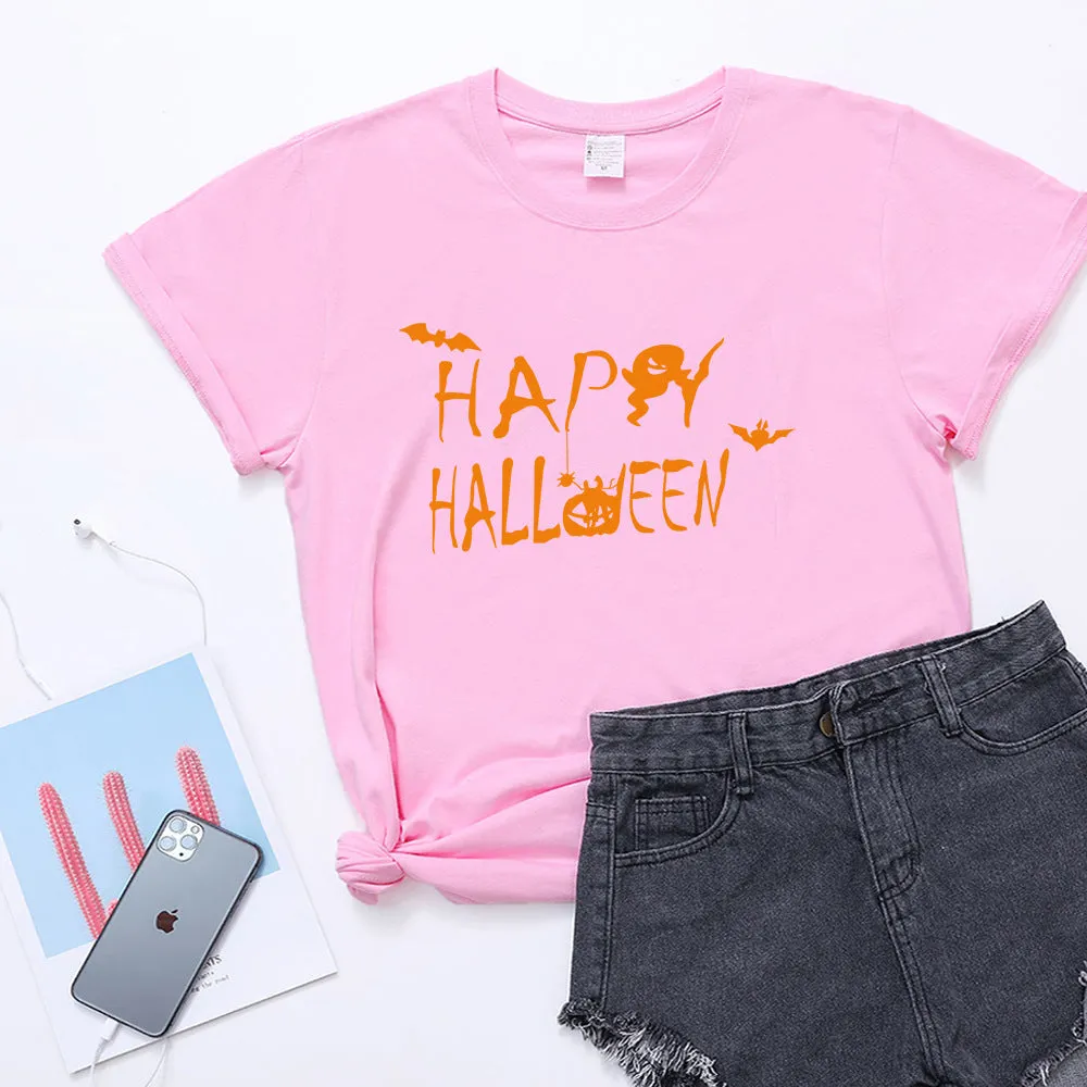 Happy Halloween Printed T-shirt 2-Piece Set B